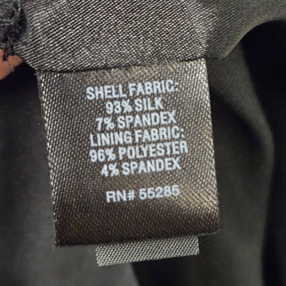 Vintage Express Y2K Women's sz 2 Black Ruched Bodycon Silk Cocktail Dress Sleeve - Picture 6 of 15